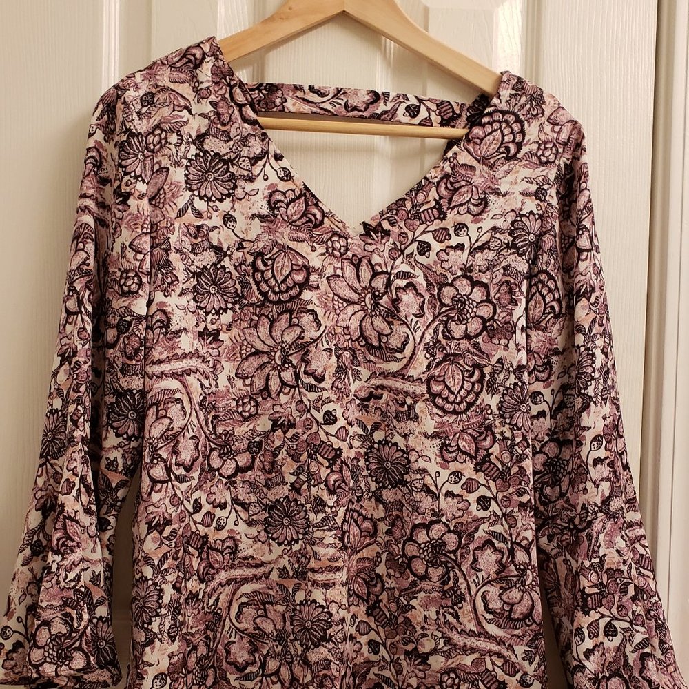 Roz & Ali women's tunic top, size XS, pink
